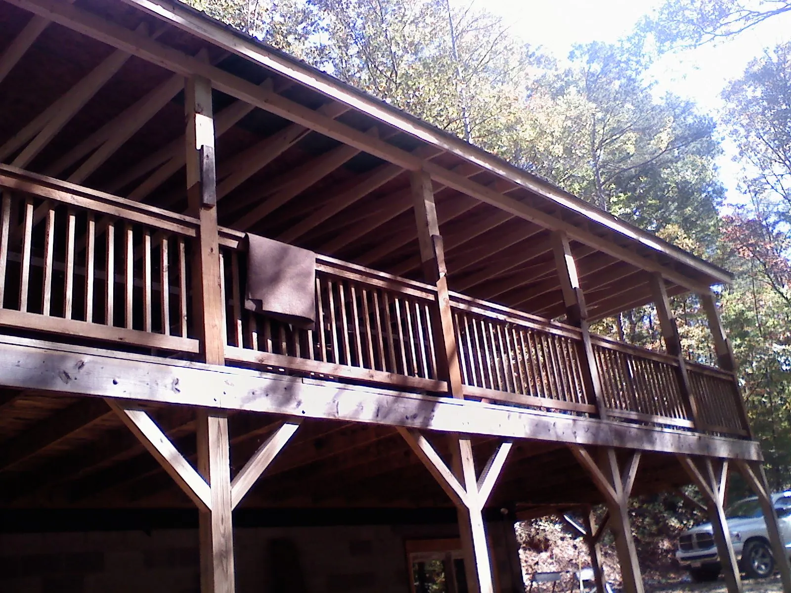 Timber framing under a new elevated porch and deck — Roof Leak Repair in Zelienople by Roofing Brothers